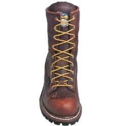 Georgia Boots: Men's Brown G7313 Waterproof EH Steel Toe Logger Boots -Boots Hub Shop g7313st georgiaf 01