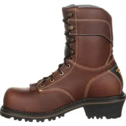 Georgia Boots: Men's GB00236 Brown AMP LT Composite Toe Logger Boots -Boots Hub Shop gb00236 5 large
