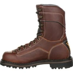 Georgia Boots: Men's Brown GB00238 Composite Toe Waterproof AMP Logger Low Heel Boots -Boots Hub Shop gb00238 5 large
