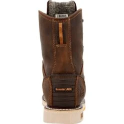 Georgia Boots: Men's GB00593 Brown Plain Toe AMP LT Wedge Waterproof Lace To Toe Work Boot -Boots Hub Shop gb00593 back