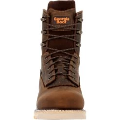Georgia Boots: Men's GB00593 Brown Plain Toe AMP LT Wedge Waterproof Lace To Toe Work Boot -Boots Hub Shop gb00593 front