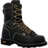 Georgia Boots: Men's GB00603 Black Plain Toe 8" USA Made Logger Waterproof Work Boot
