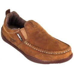 Georgia Boots: Men's Brown Leather Moc Toe G050 Cedar Falls Moisture-Wicking AMP Shoes -Boots Hub Shop georgia g050 p 01