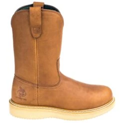 Georgia Boots: Men's G5353 Steel Toe Brown EH Wellington Chemical-Resistant Wedge Boots -Boots Hub Shop georgia g5153 o 01