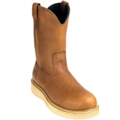 Georgia Boots: Men's G5353 Steel Toe Brown EH Wellington Chemical-Resistant Wedge Boots -Boots Hub Shop georgia g5153 p 01