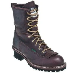 Georgia Boots: Men's Brown G7113 Waterproof Goodyear Welt Logger Boots -Boots Hub Shop georgia g7113 p 01