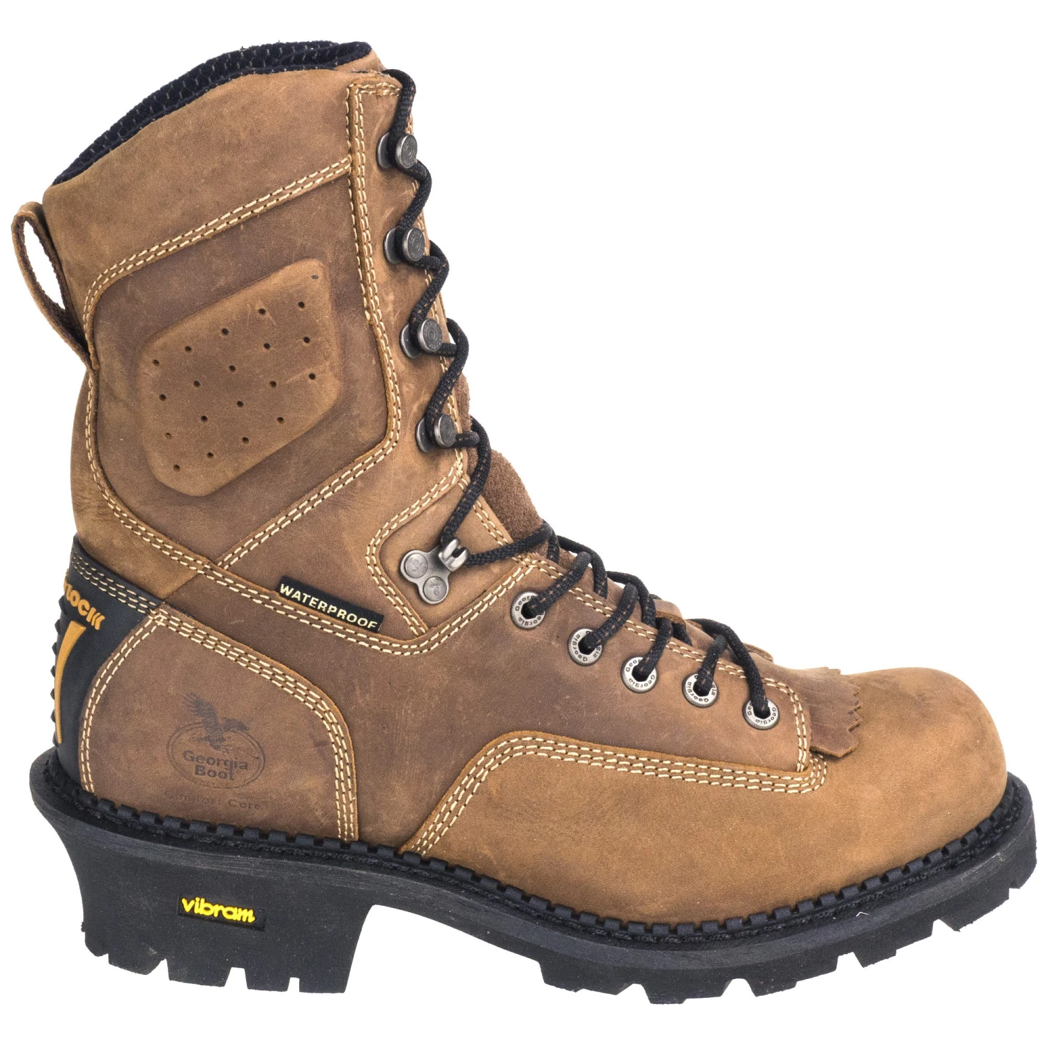 Georgia Boots: Brown Composite Toe Waterproof 9-Inch Comfort Core Men's GB00097 Logger Boots 4 Georgia Boots: Brown Composite Toe Waterproof 9-Inch Comfort Core Men's GB00097 Logger Boots - Image 4