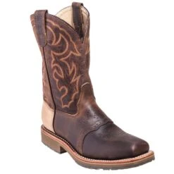 Double H Boots: Men's DH3567 Brown USA-Made Square Steel Toe EH Work Boots -Boots Hub Shop hh dh3567 p 01