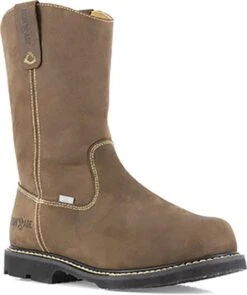 Iron Age Boots: Men's IA5094 Brown Composite Toe Internal Met Guard EH 11" Pull On Work Boot