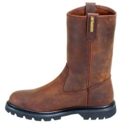 Caterpillar Boots: Men's Brown Revolver Slip-On 72191 Wellington Slip-Resistant Boots -Boots Hub Shop image 85170