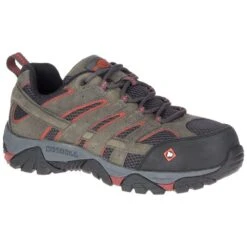 Merrell Shoes: Men's J11121 Pewter Orange Moab Vertex Vent Composite Toe Work Shoe -Boots Hub Shop j11121