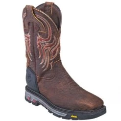 Justin Boots: Men's WK2111 Square Steel Toe Waterproof Commander X5 Pull-On Work Boots -Boots Hub Shop justin wk2111 p 01