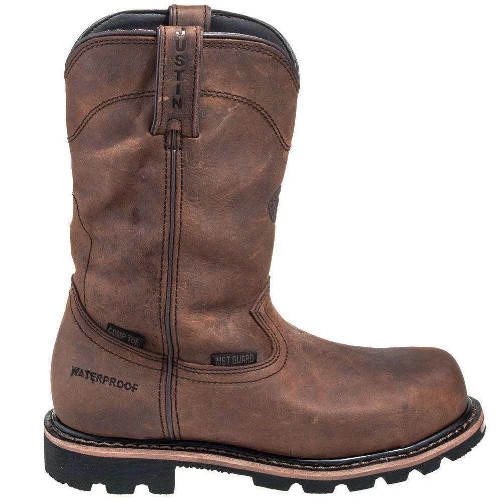 Justin Boots: Men's WK4630 Brown 10" Composite Toe Boots 4 Justin Boots: Men's WK4630 Brown 10" Composite Toe Boots - Image 4