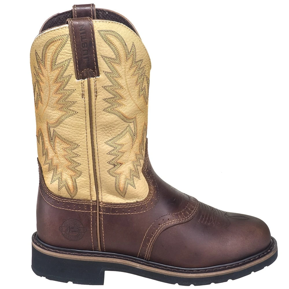 Justin Boots: Men's SE4660 Brown Stampede Cowboy Boots 4 Justin Boots: Men's SE4660 Brown Stampede Cowboy Boots - Image 4