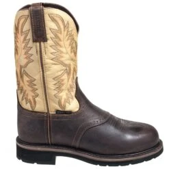 Justin Boots: Men's SE4661 Brown Stampede Steel Toe Cowboy Boots -Boots Hub Shop justin wk4661 o 01