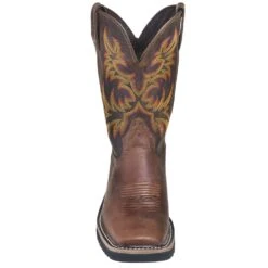 Justin Boots: Men's SE4681 Brown Square Toe Stampede Boots -Boots Hub Shop justin wk4681 080 f 01