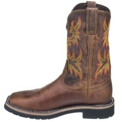 Justin Boots: Men's SE4681 Brown Square Toe Stampede Boots -Boots Hub Shop justin wk4681 080 i 01