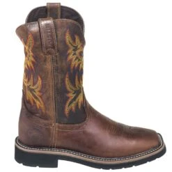 Justin Boots: Men's SE4681 Brown Square Toe Stampede Boots -Boots Hub Shop justin wk4681 080 o 01