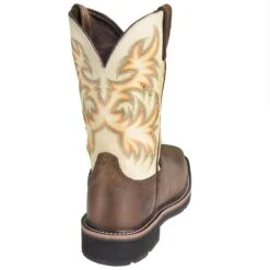 Justin Boots: Men's SE4684 Steel Toe EH White Cowhide 11-Inch Cowboy Work Boots -Boots Hub Shop justin wk4684 b 01