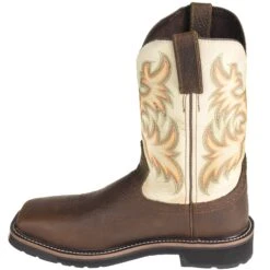 Justin Boots: Men's SE4684 Steel Toe EH White Cowhide 11-Inch Cowboy Work Boots -Boots Hub Shop justin wk4684 i 01