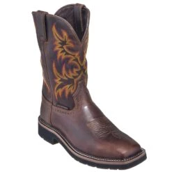 Justin Boots: Men's SE4689 Brown Waterproof Stampede Boots -Boots Hub Shop justin wk4689 080 p 01