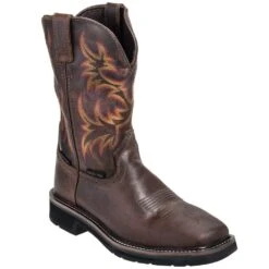 Justin Boots: Men's Steel Toe SE4690 Waterproof Stampede Work Boots -Boots Hub Shop justin wk4690 p 01