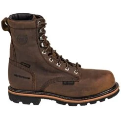 Justin Boots: Men's WK630 Brown Waterproof Composite Toe Met Guard Boots -Boots Hub Shop justin wk630 o 01 1
