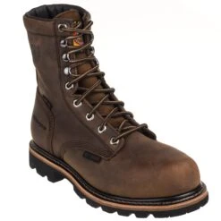 Justin Boots: Men's WK630 Brown Waterproof Composite Toe Met Guard Boots -Boots Hub Shop justin wk630 p 01 1