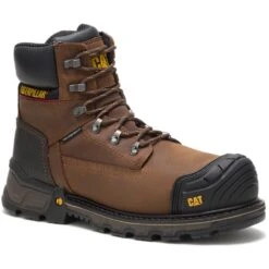 Caterpillar Boots: Men's P90991 Dark Brown 6" Waterproof Composite Toe Boots -Boots Hub Shop p90991 1 1