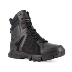 Reebok Boots: Men's RB3455 Black Soft Toe 8" Trailgrip Tactical Waterproof Insulated Side Zipper Work Boot