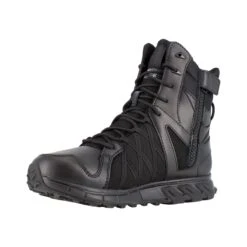 Reebok Boots: Men's RB3455 Black Soft Toe 8" Trailgrip Tactical Waterproof Insulated Side Zipper Work Boot -Boots Hub Shop rb3455 03edit