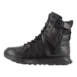 Reebok Boots: Men's RB3455 Black Soft Toe 8" Trailgrip Tactical Waterproof Insulated Side Zipper Work Boot -Boots Hub Shop rb3455 04edit