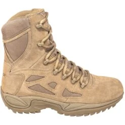 Reebok Boots: Men's RB8977 Coyote Tan 8-Inch Rapid Response Tactical Boots -Boots Hub Shop reebok rb8977 o 01