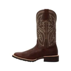 Rocky Boots: Men's RKW0405 Brown Soft Toe 12" Tall Oaks Western Pull On Boot -Boots Hub Shop rkw0405 4edit