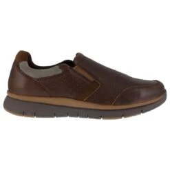 Rockport Works Shoes: Men's RK5710 Brown Steel Toe Slip On Casual Shoe -Boots Hub Shop rockport rk5710 primetime casuals 01