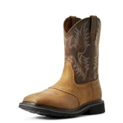 Ariat Boots: Men's Brown 10010148 Heat-Resistant EH Square Toe Boots -Boots Hub Shop s12 mns work couto 10010148 3 4 front