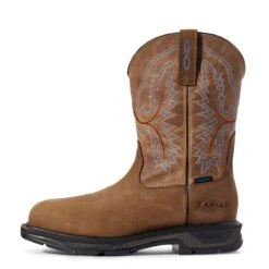 Ariat Boots: Men's 10031474 Distressed Brown WorkHog XT Waterproof Work Boot -Boots Hub Shop s20 mns work couto 10031474 side