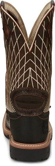 Justin Boots: Men's SE4833 Brown Composite Square Toe Derrickman Cowboy Work Boot 4 Justin Boots: Men's SE4833 Brown Composite Square Toe Derrickman Cowboy Work Boot - Image 4