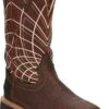 Justin Boots: Men's SE4835 Brown Ostrich Print Composite Square Toe Derrickman Cowboy Work Boots