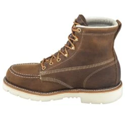 Thorogood Boots: Men's 804-4375 Brown 6-Inch USA-Made Moc EH Steel Toe Work Boots -Boots Hub Shop thorogood 804 4375 i 01
