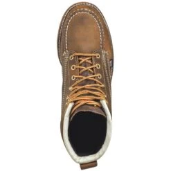 Thorogood Boots: Men's 804-4375 Brown 6-Inch USA-Made Moc EH Steel Toe Work Boots -Boots Hub Shop thorogood 804 4375 t 01