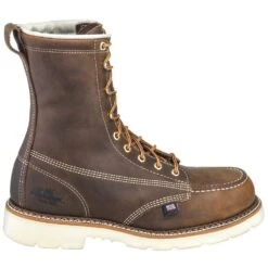 Thorogood Boots: Men's Steel Toe 804-4378 EH USA-Made Brown Work Boots -Boots Hub Shop thorogood 804 4378 o 01 1