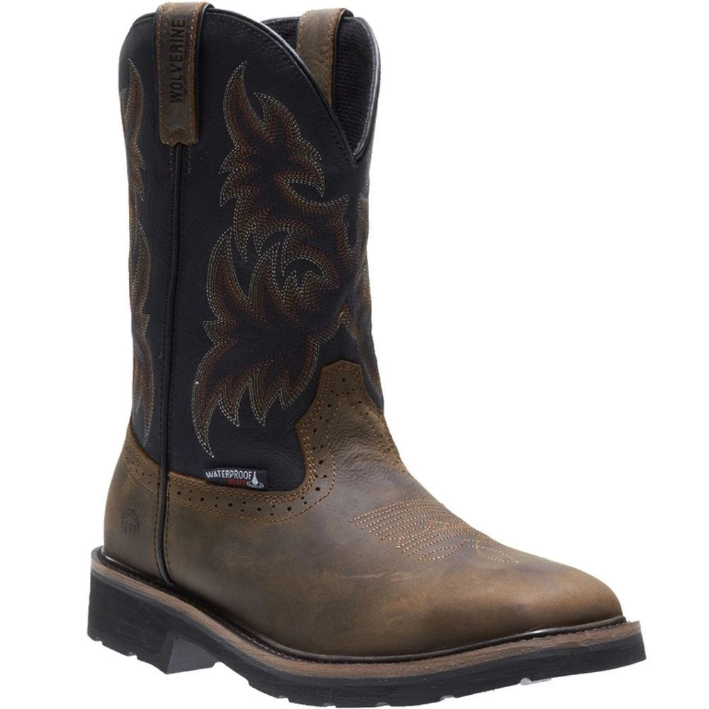Wolverine Boots: Men's 10765 Rancher Brown Steel Toe Waterproof Pull On Work Boot 1 Wolverine Boots: Men's 10765 Rancher Brown Steel Toe Waterproof Pull On Work Boot